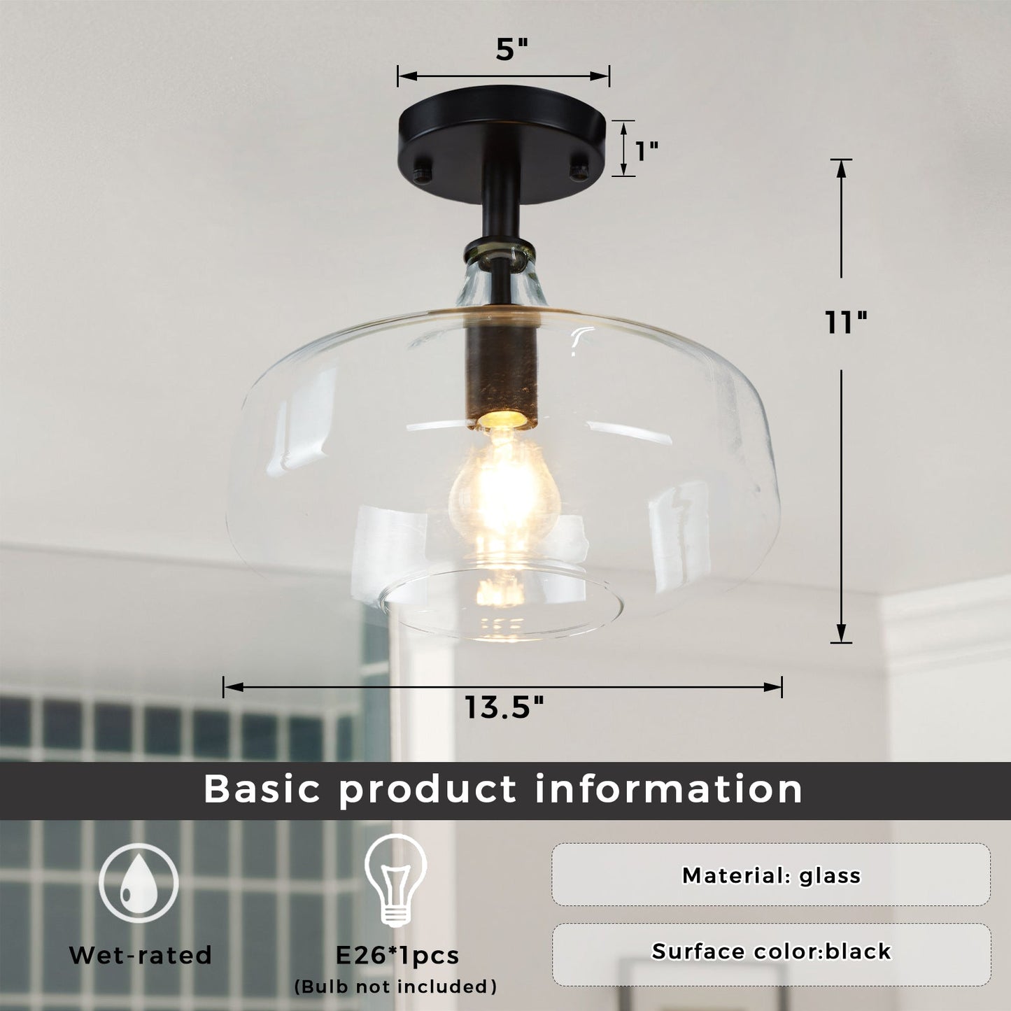 Vintage Appeal Glass Flush Mount - Affordable Luxury Lighting, Perfect for Dining Room, Living Room, and Sitting Room Ceiling Lights