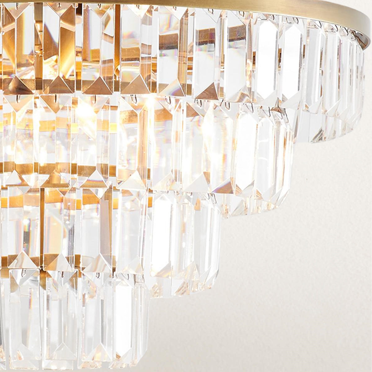 Crystal Flush Mount with Antique Bronze Finish - Contemporary Design for Living Ceiling, Ideal for Dining Room and Modern Living Room Fixtures