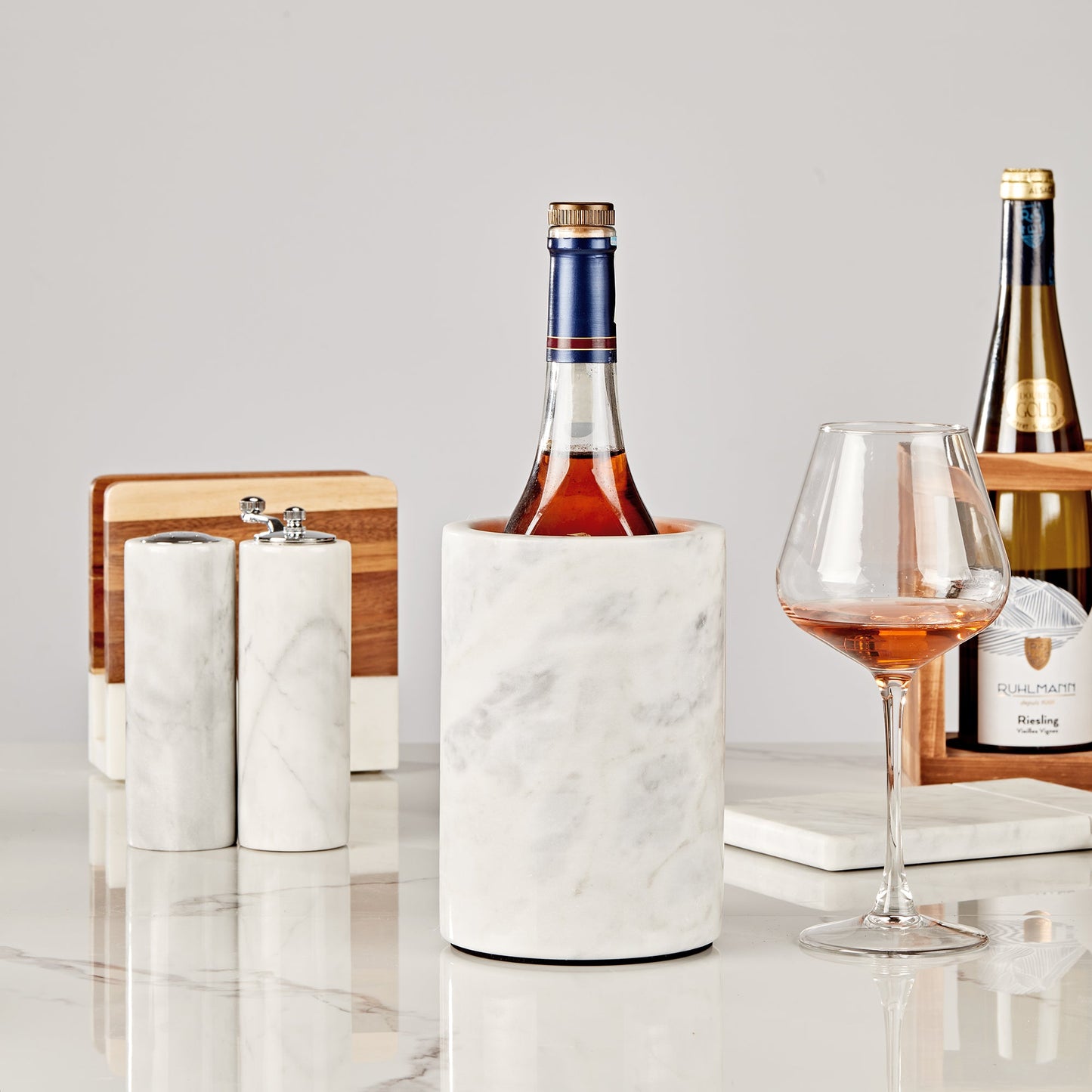 legant French White Marble Wine Cooler for Kitchen - Multi-functional Design for Dining Room and Perfect Marble Wine Chiller