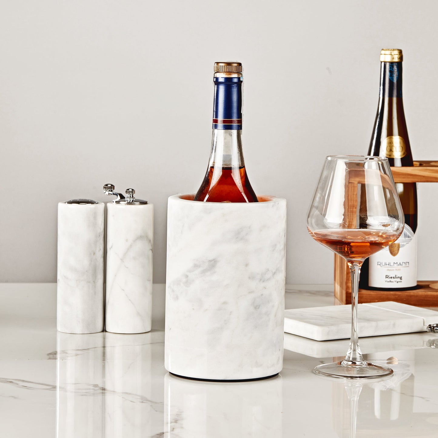 legant French White Marble Wine Cooler for Kitchen - Multi-functional Design for Dining Room and Perfect Marble Wine Chiller
