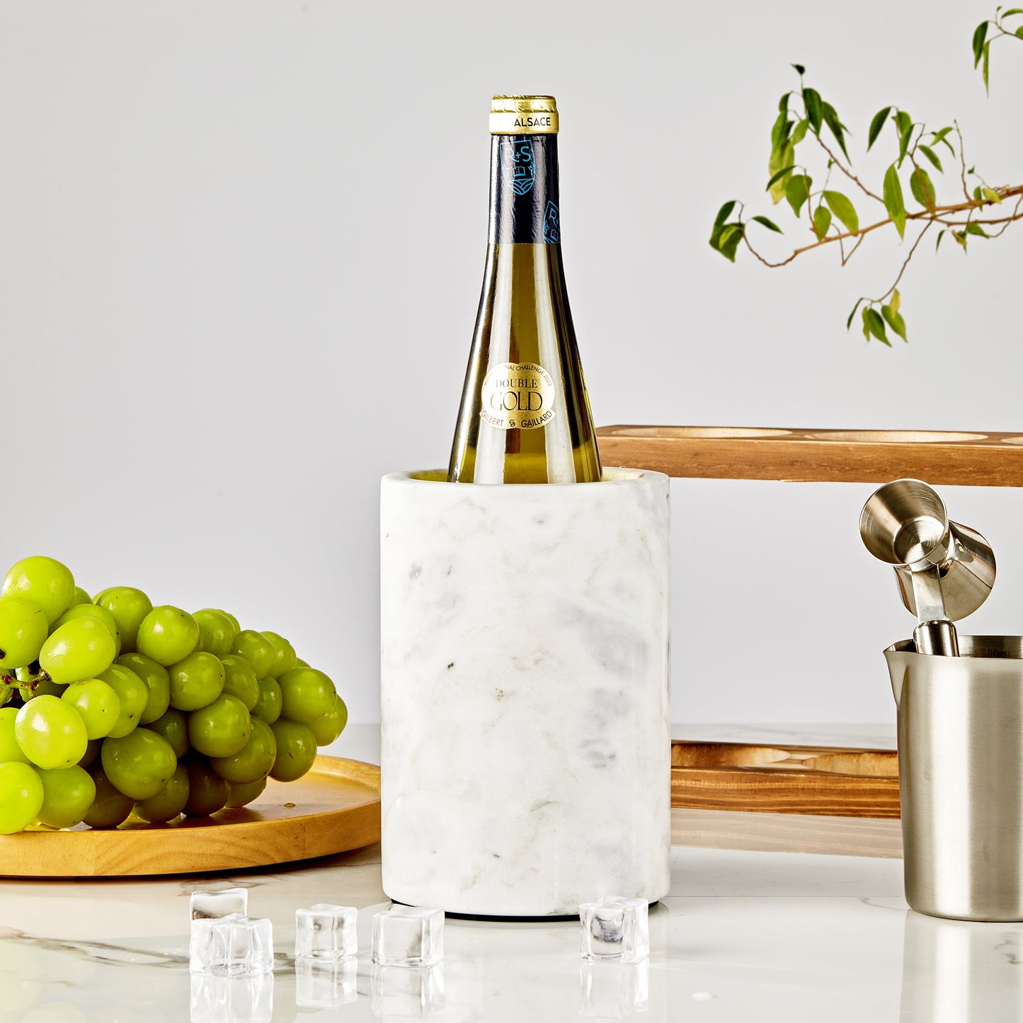 legant French White Marble Wine Cooler for Kitchen - Multi-functional Design for Dining Room and Perfect Marble Wine Chiller