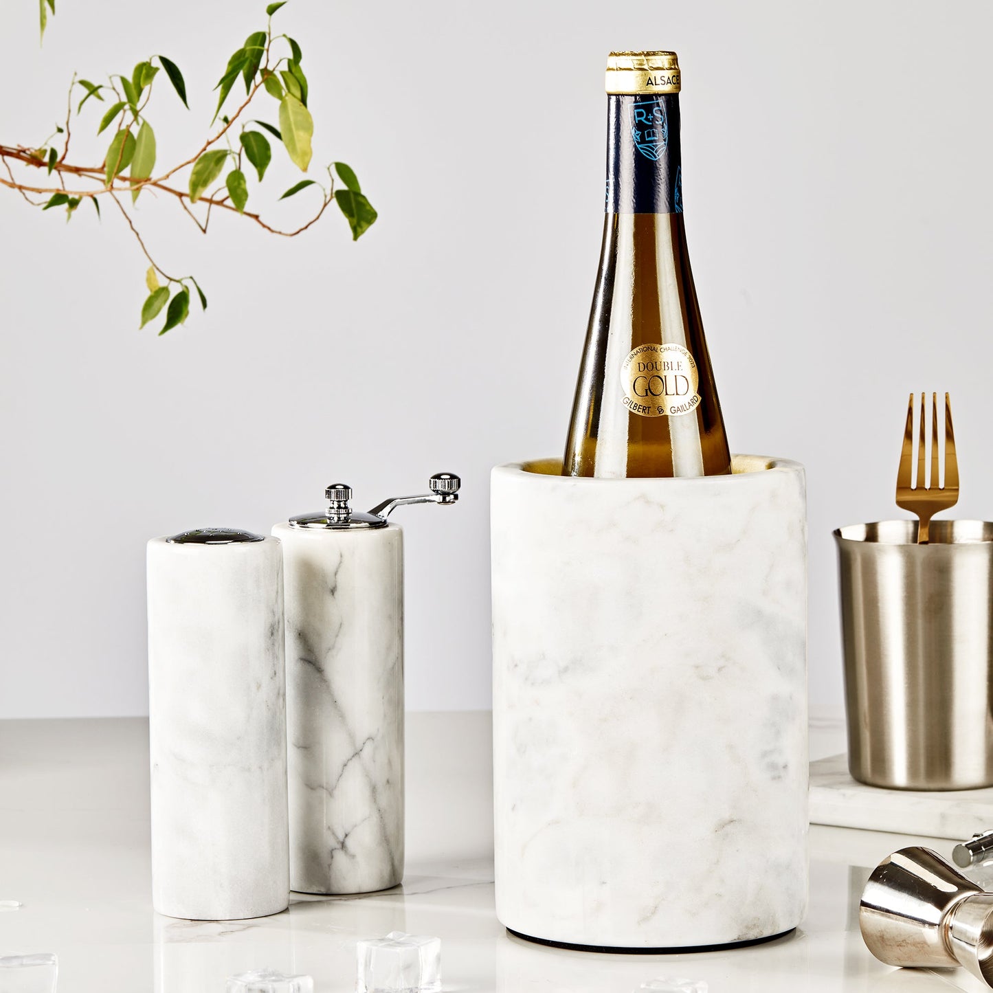 legant French White Marble Wine Cooler for Kitchen - Multi-functional Design for Dining Room and Perfect Marble Wine Chiller
