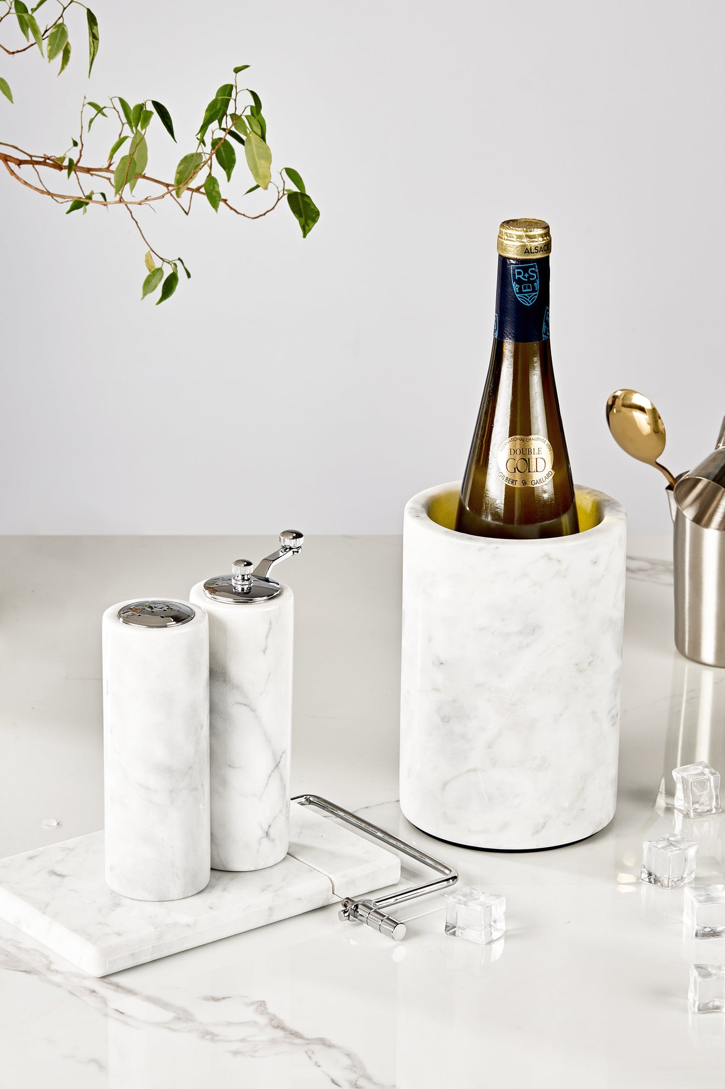 legant French White Marble Wine Cooler for Kitchen - Multi-functional Design for Dining Room and Perfect Marble Wine Chiller