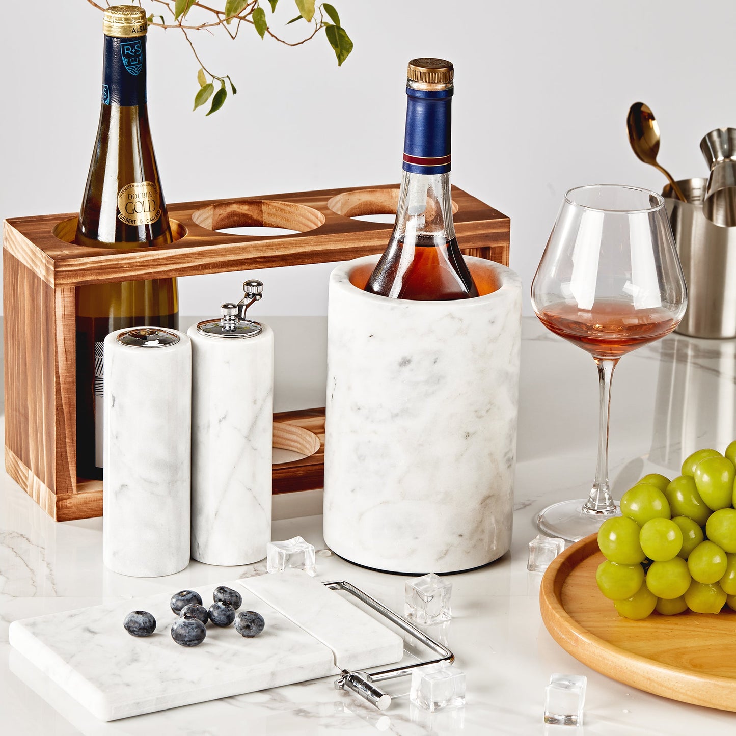 legant French White Marble Wine Cooler for Kitchen - Multi-functional Design for Dining Room and Perfect Marble Wine Chiller