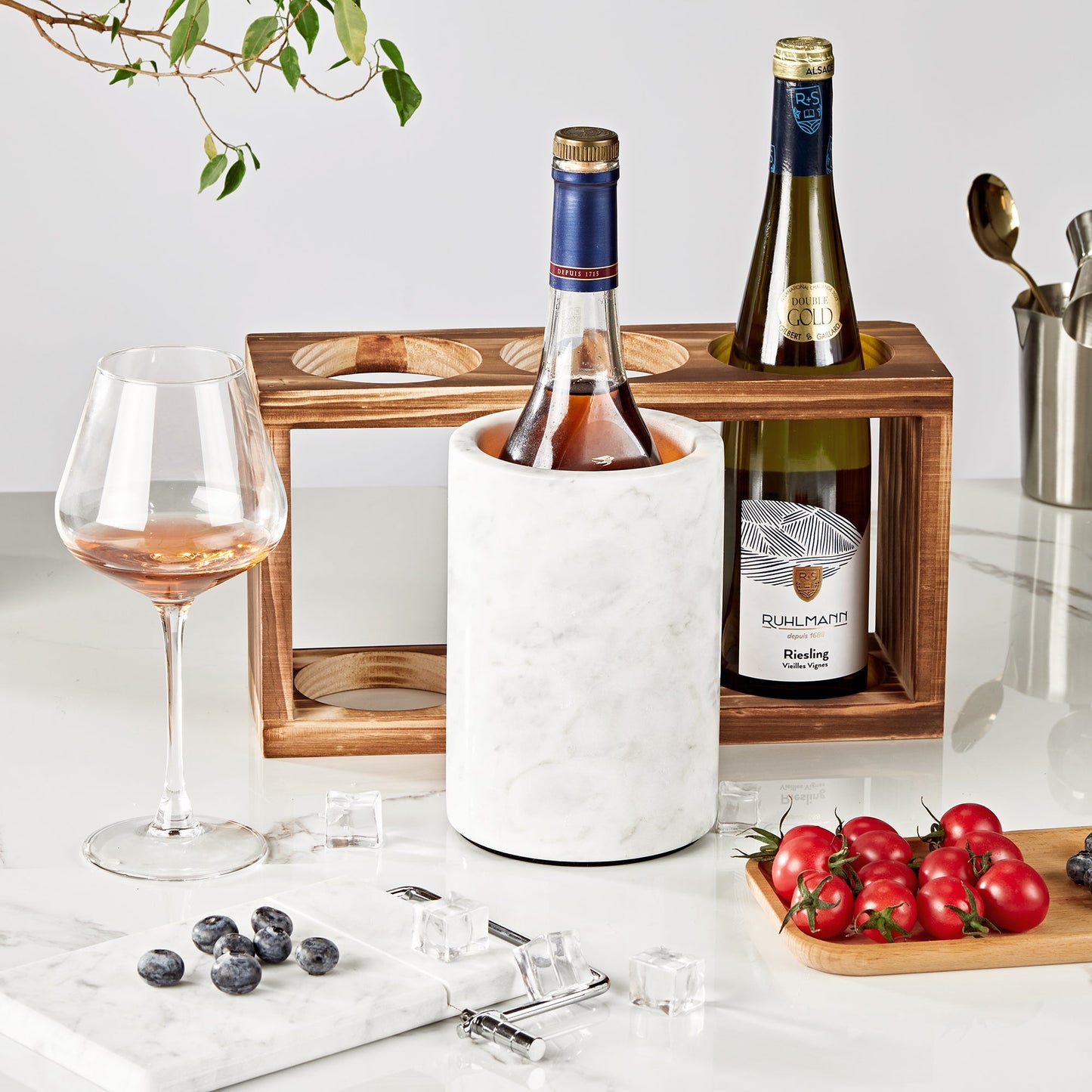 legant French White Marble Wine Cooler for Kitchen - Multi-functional Design for Dining Room and Perfect Marble Wine Chiller