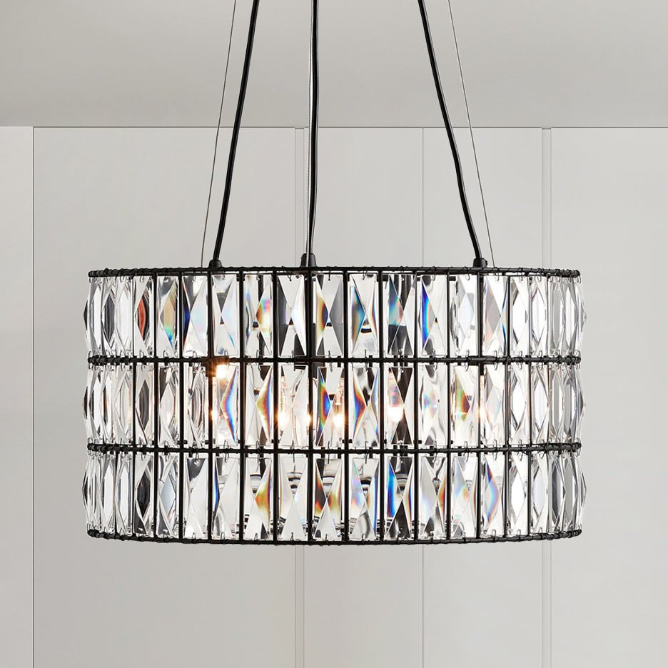 Glimmering Heights Adjustable Crystal Chandelier - Elegant Lighting Fixture for Dining Room, Living Room, and Bedroom