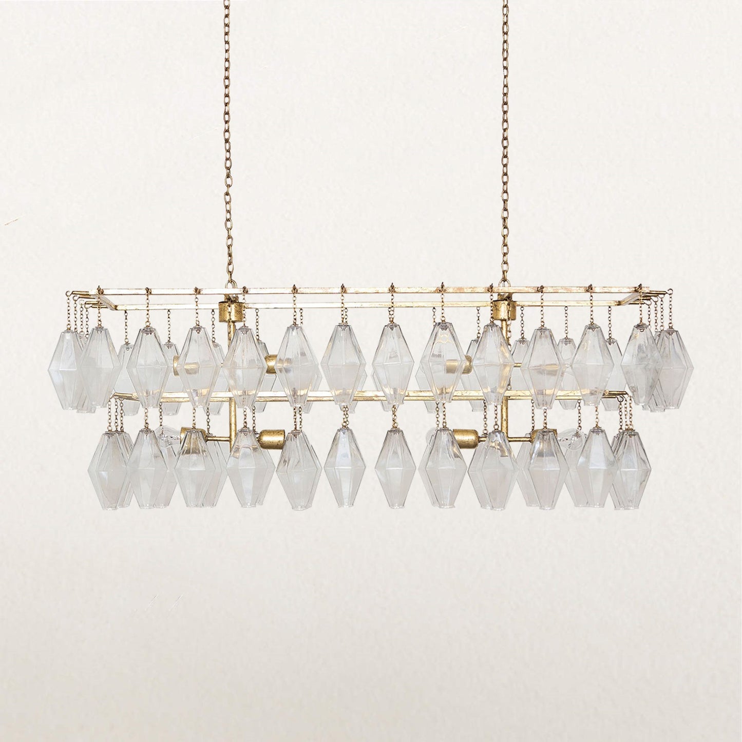 Elegant Cascade Hand-Finished Crystal Dining Room Chandelier - Exquisite Adjustable Light Fixture, Suitable for Living Room and Dining Room