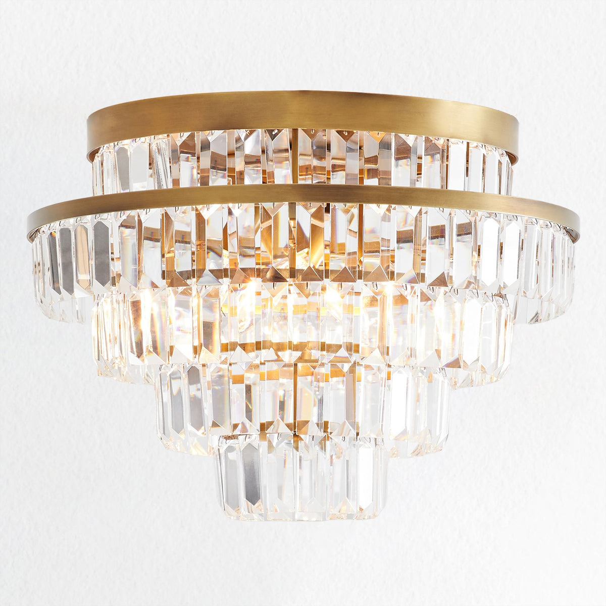 Crystal Flush Mount with Antique Bronze Finish - Contemporary Design for Living Ceiling, Ideal for Dining Room and Modern Living Room Fixtures