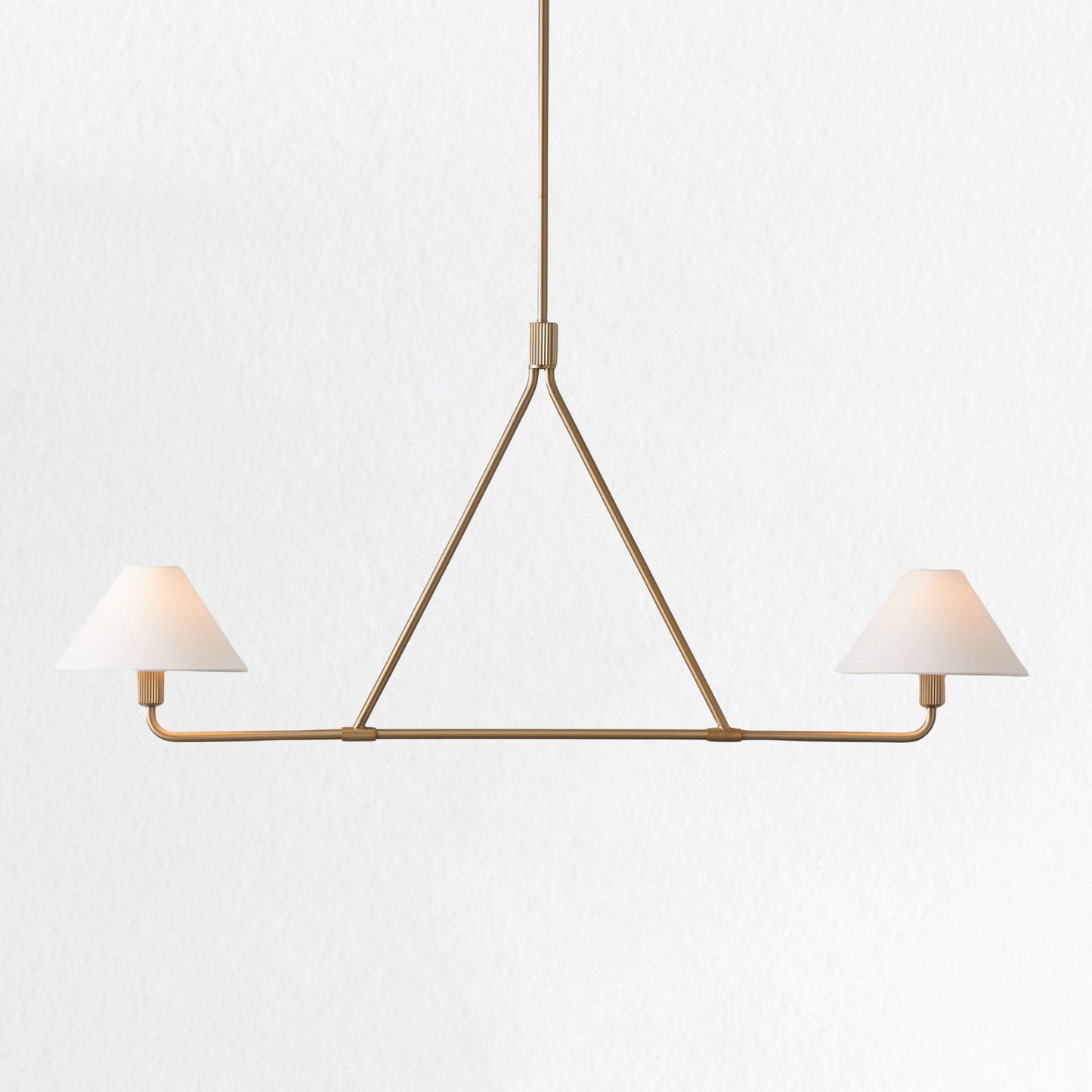 Minimalist Elegance Architectural 2-Light Tapered Pendant: Angular and Minimalist Design for Dining, Bedroom, and Living Room Illumination