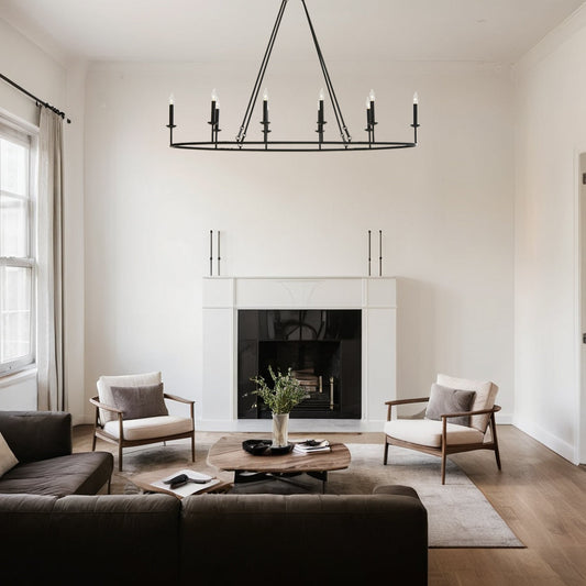 Dimmable Candelabra Glow Chandelier - Candelabra-Inspired Design with Dimmable Bronze Finish and Candle-Style Lights - Stylish Hanging Light Fixture for Living Room