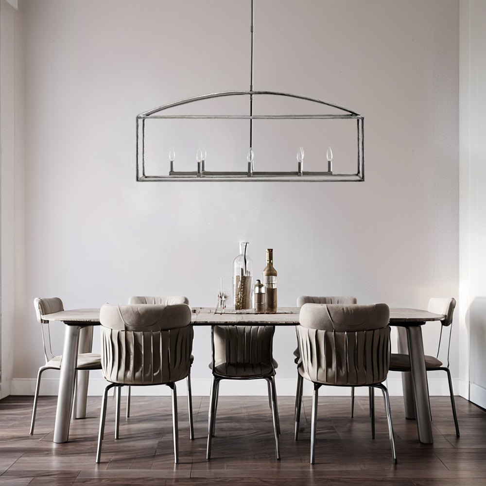 ForgeCurve Dining Chandelier - Modern Hand-Forged Chandelier with Organic Curves Suitable for Dining Room And Living Room