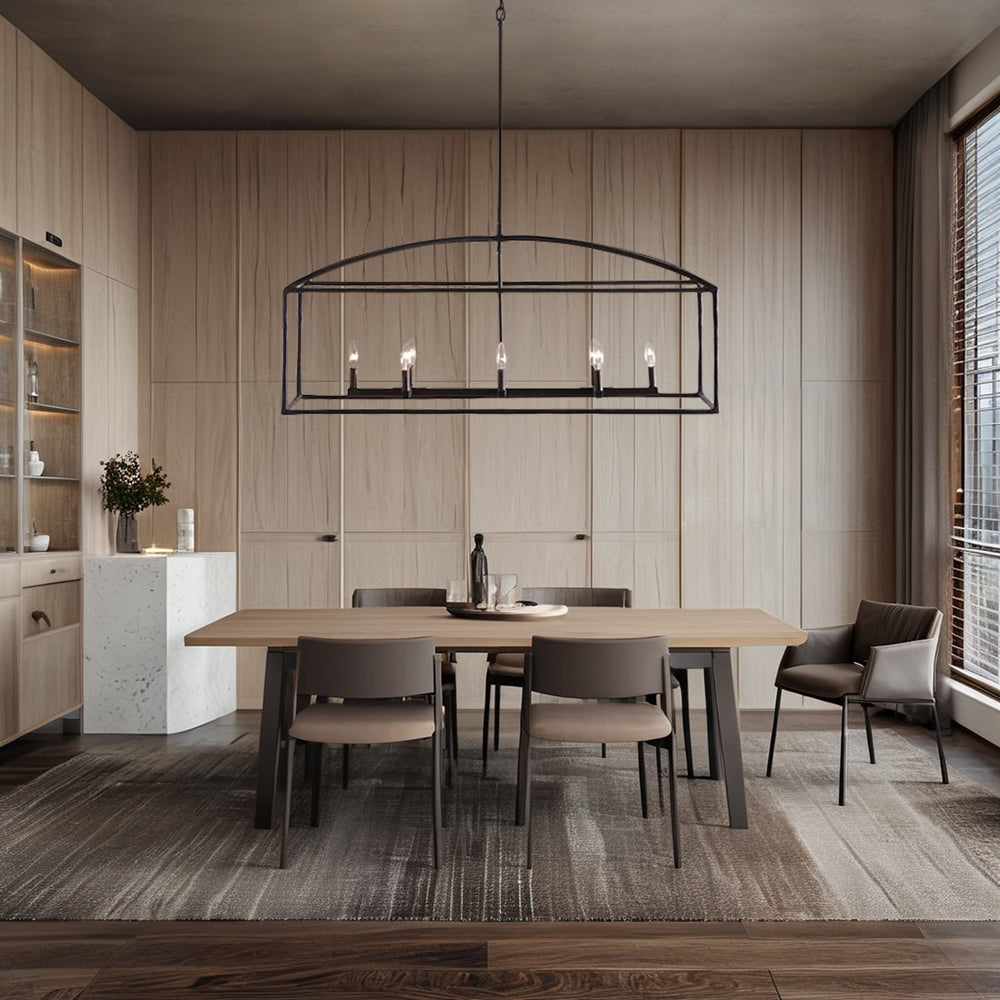 ForgeCurve Dining Chandelier - Modern Hand-Forged Chandelier with Organic Curves Suitable for Dining Room And Living Room