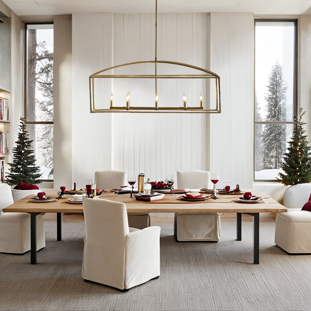 ForgeCurve Dining Chandelier - Modern Hand-Forged Chandelier with Organic Curves Suitable for Dining Room And Living Room