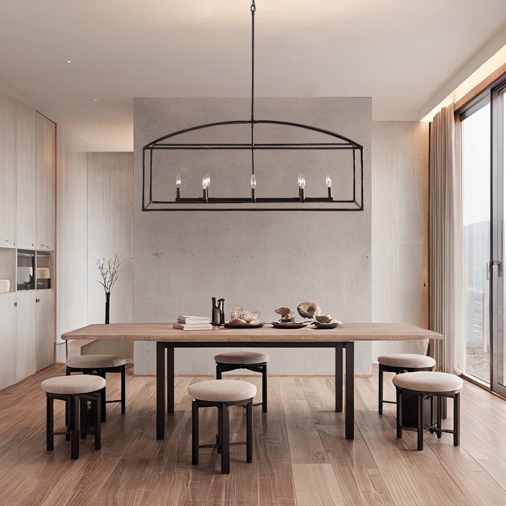 ForgeCurve Dining Chandelier - Modern Hand-Forged Chandelier with Organic Curves Suitable for Dining Room And Living Room