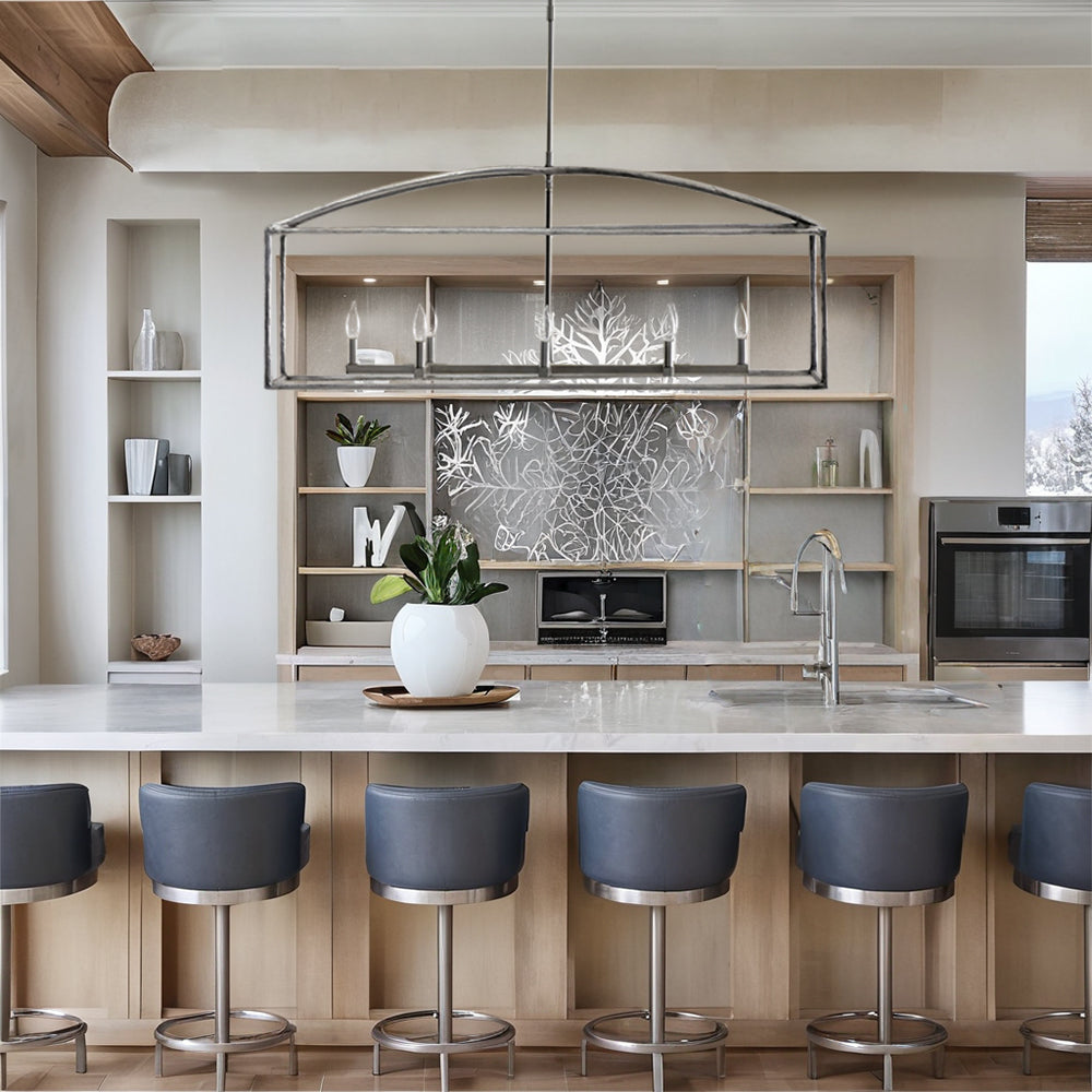 ForgeCurve Dining Chandelier - Modern Hand-Forged Chandelier with Organic Curves Suitable for Dining Room And Living Room