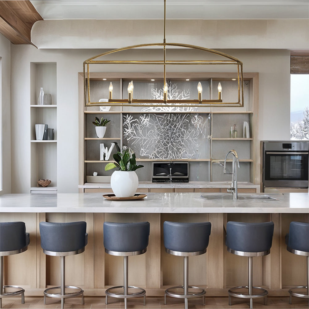 ForgeCurve Dining Chandelier - Modern Hand-Forged Chandelier with Organic Curves Suitable for Dining Room And Living Room