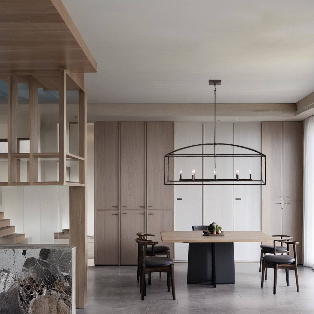 ForgeCurve Dining Chandelier - Modern Hand-Forged Chandelier with Organic Curves Suitable for Dining Room And Living Room