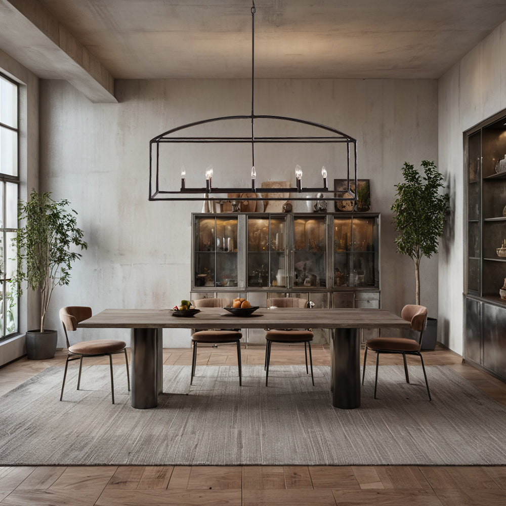 ForgeCurve Dining Chandelier - Modern Hand-Forged Chandelier with Organic Curves Suitable for Dining Room And Living Room