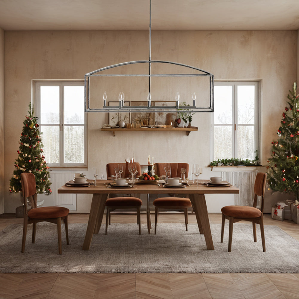 ForgeCurve Dining Chandelier - Modern Hand-Forged Chandelier with Organic Curves Suitable for Dining Room And Living Room