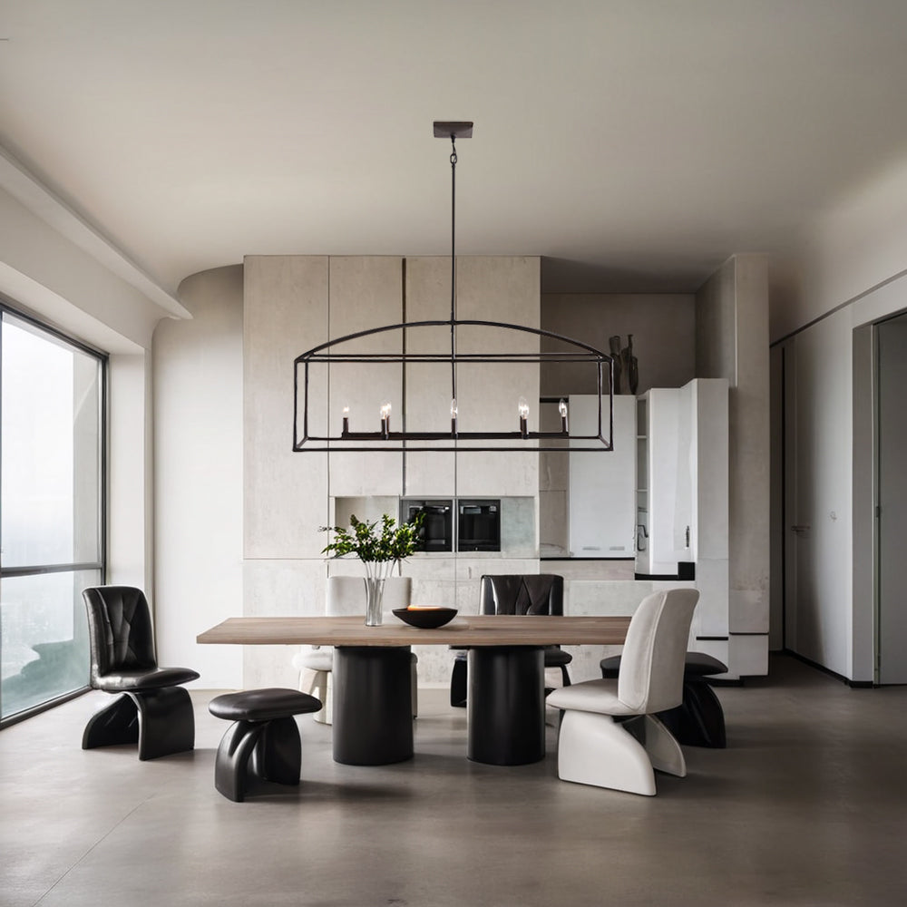 ForgeCurve Dining Chandelier - Modern Hand-Forged Chandelier with Organic Curves Suitable for Dining Room And Living Room
