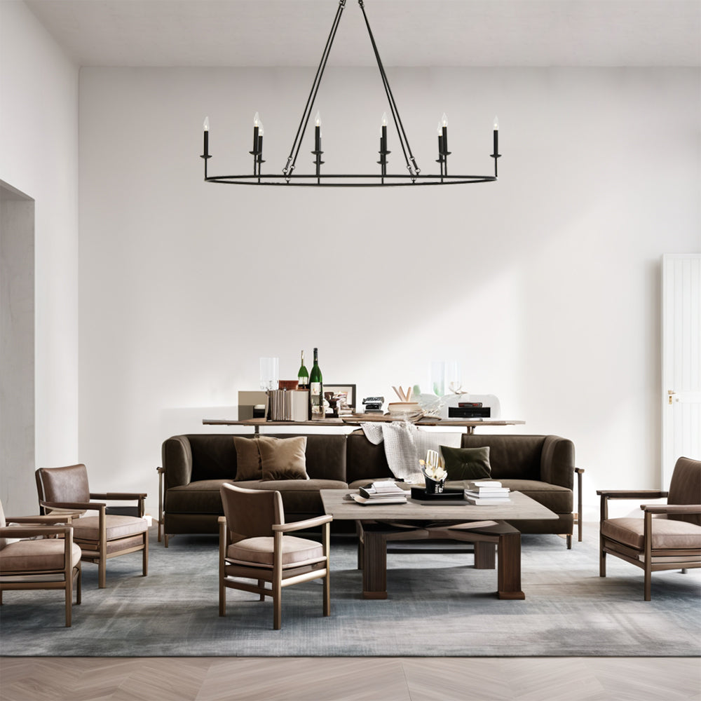 Dimmable Candelabra Glow Chandelier - Candelabra-Inspired Design with Dimmable Bronze Finish and Candle-Style Lights - Stylish Hanging Light Fixture for Living Room