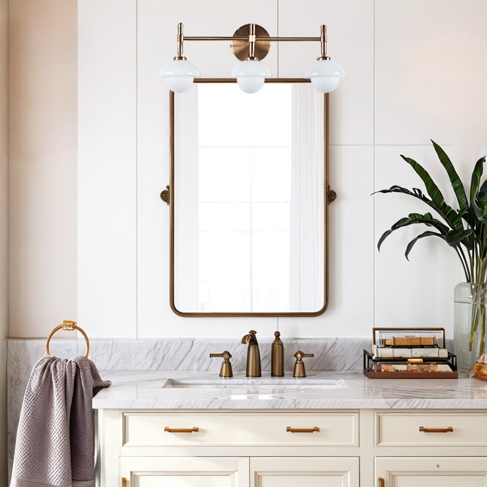 Opulent Glow Hand-Carved Alabaster Bathroom Sconce with Opal Shades - Elegant Light Fixture for Bedrooms, Bathrooms, and Living Rooms