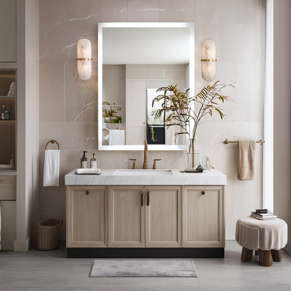 Resin Wall Sconce - Premium Resin Exterior Mimicking Marble, Damp Rated, Hardwired - Ideal for Wall Sconces, Bathroom Sconce, Kitchen Sconce, and Exterior Wall Lights
