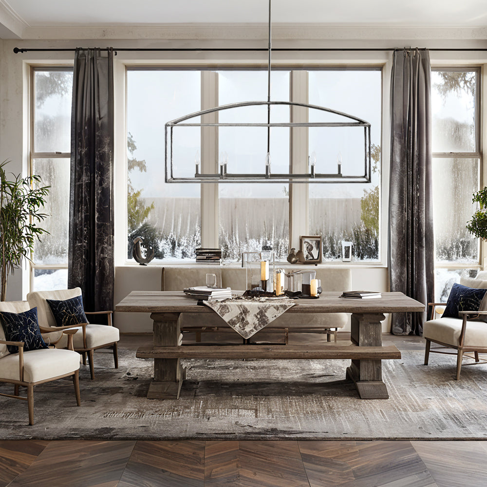 ForgeCurve Dining Chandelier - Modern Hand-Forged Chandelier with Organic Curves Suitable for Dining Room And Living Room