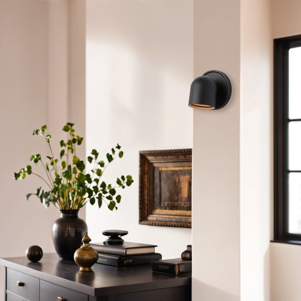 Minimalist Design Metal Dome LED Indoor Sconce - Modern Swedish Design with Brass Construction