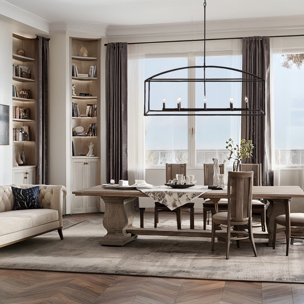 ForgeCurve Dining Chandelier - Modern Hand-Forged Chandelier with Organic Curves Suitable for Dining Room And Living Room