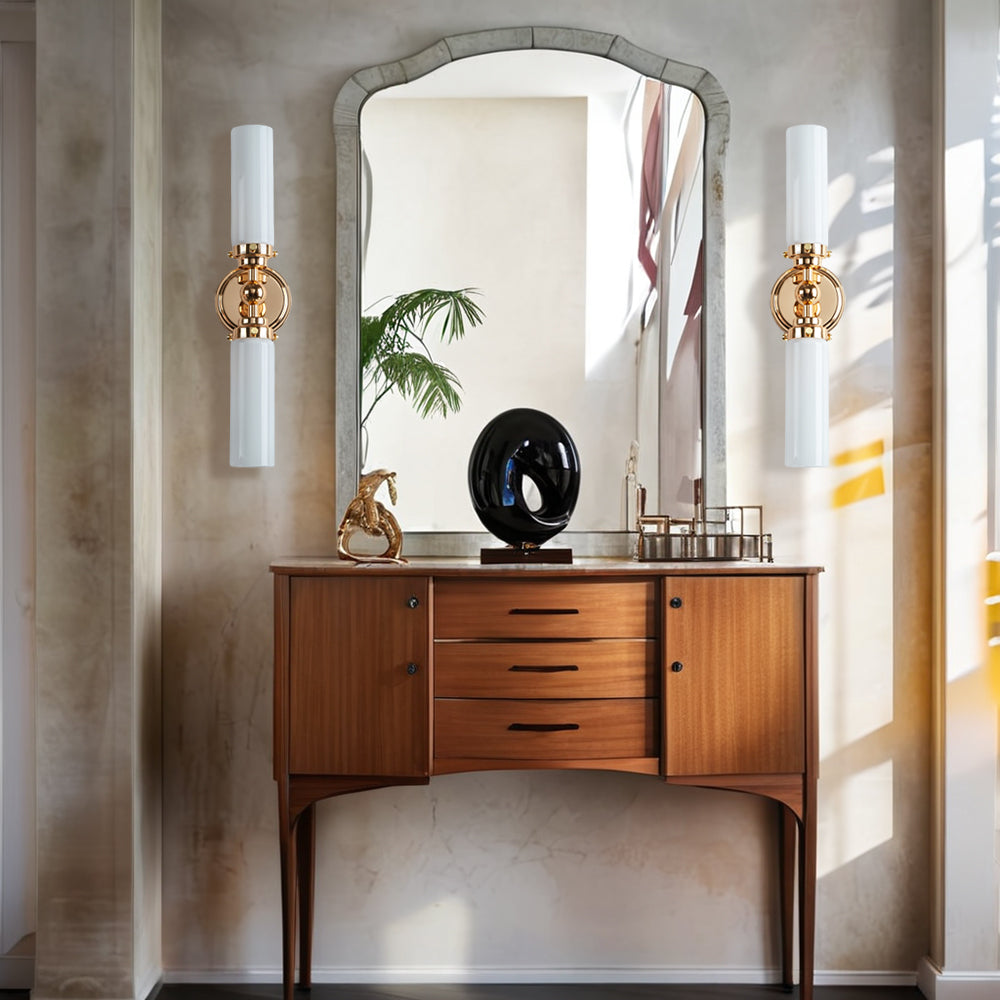 Spherical Steel Sconce - Modern Silhouette with Steel Construction and Spherical Detail - Stylish Bathroom Wall Lights and Contemporary Bathroom Sconces Modern