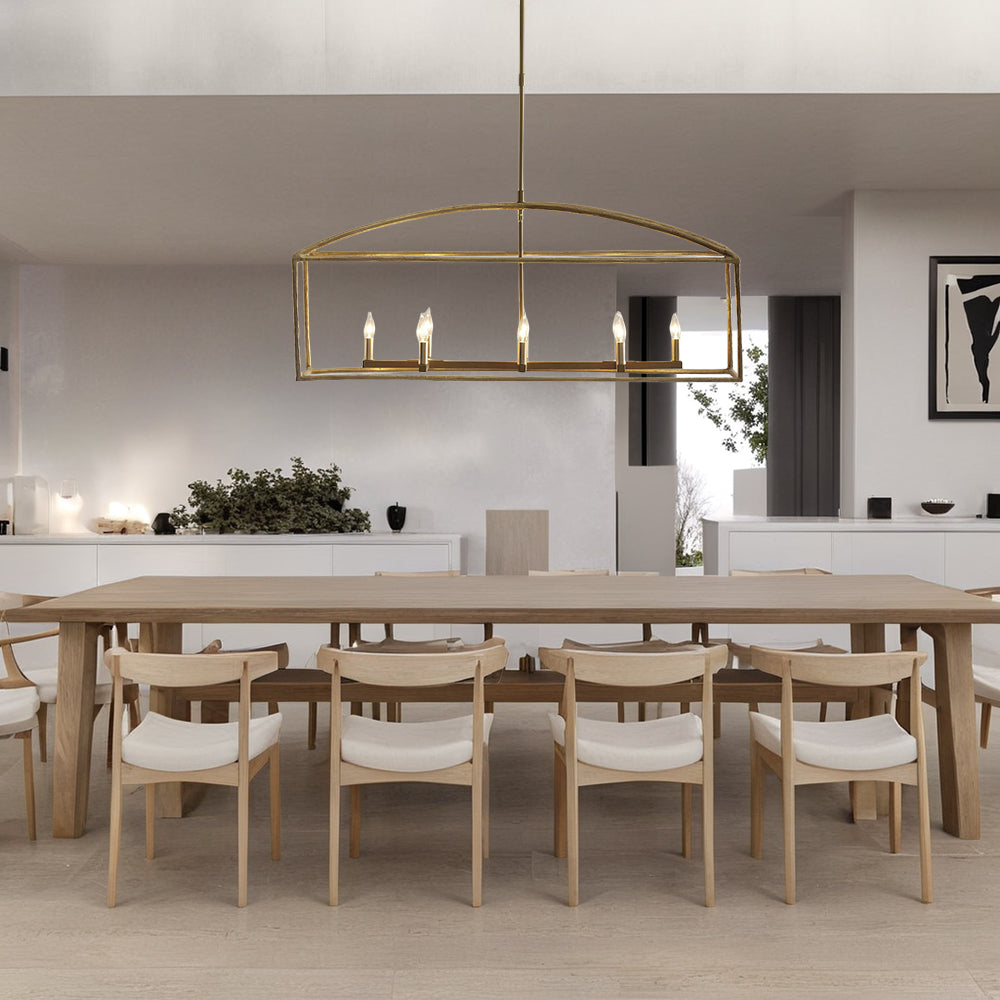 ForgeCurve Dining Chandelier - Modern Hand-Forged Chandelier with Organic Curves Suitable for Dining Room And Living Room