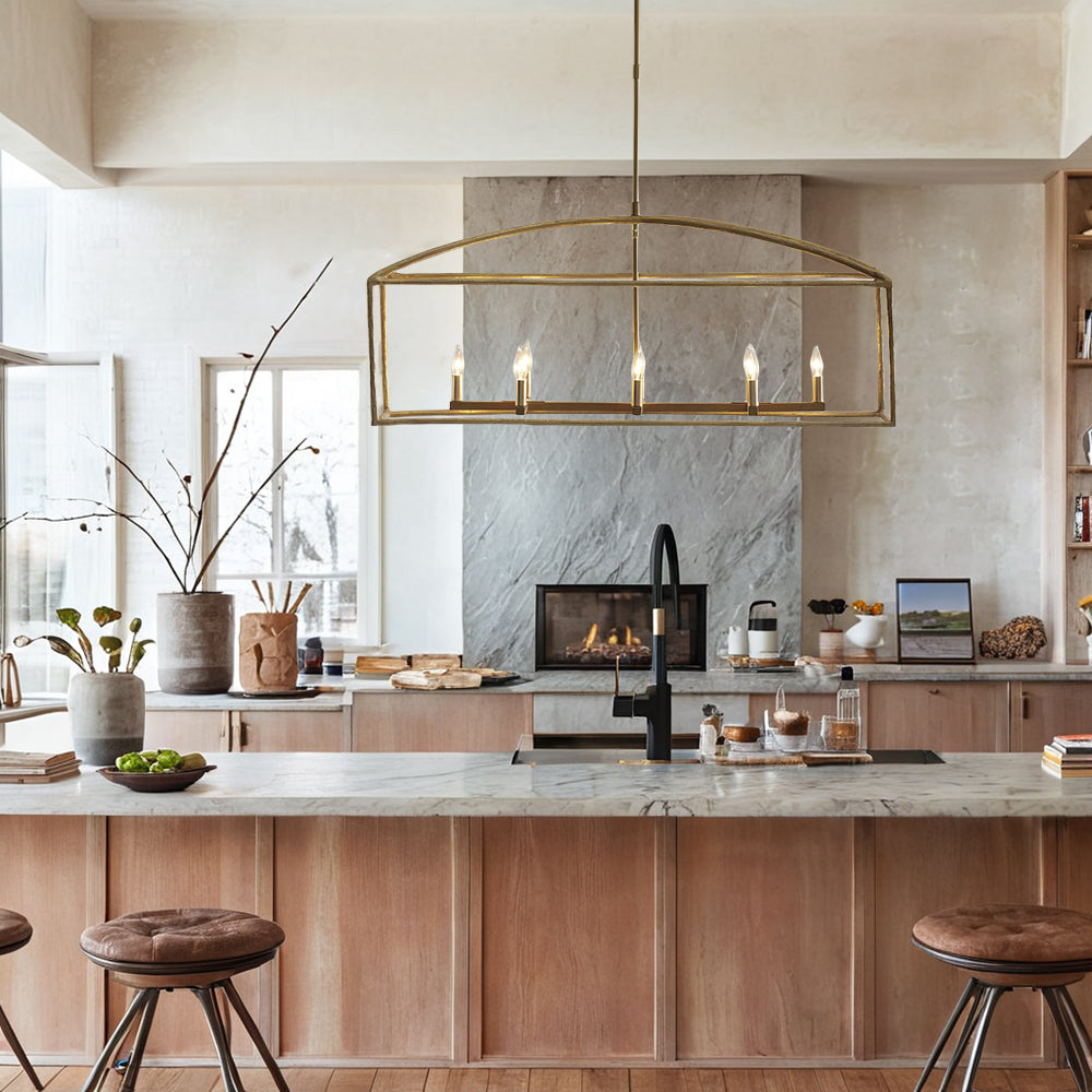 ForgeCurve Dining Chandelier - Modern Hand-Forged Chandelier with Organic Curves Suitable for Dining Room And Living Room