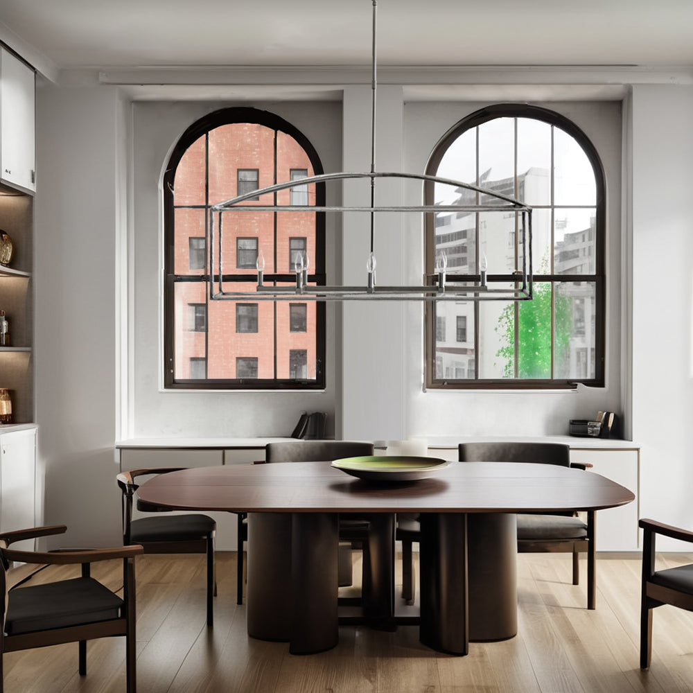 ForgeCurve Dining Chandelier - Modern Hand-Forged Chandelier with Organic Curves Suitable for Dining Room And Living Room