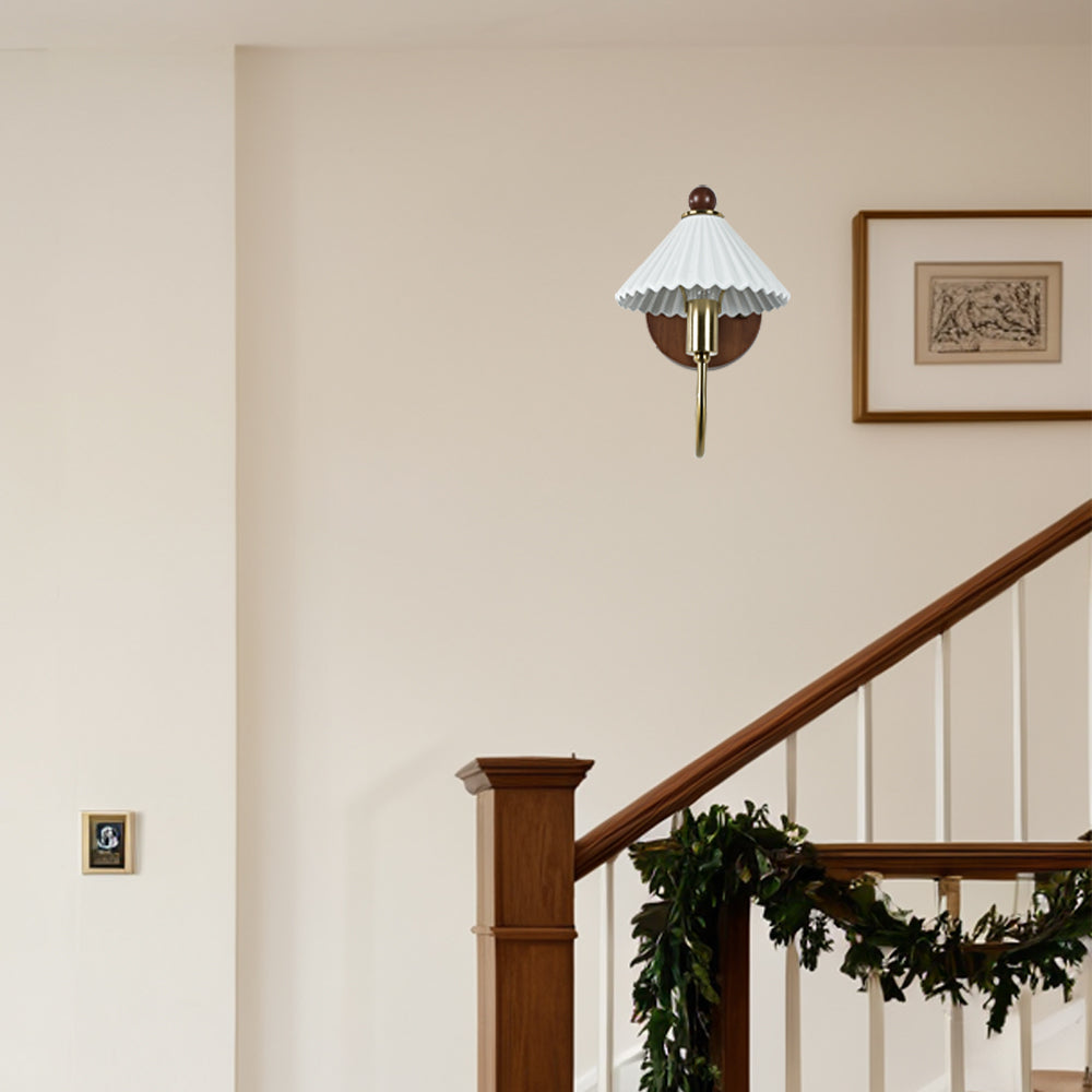 Prairie Style Ceramic Finish Sconce - Featuring Prairie Style Design with Ceramic, Metal, and Wood in Bronze Finish - Ideal as Bedside Lighting