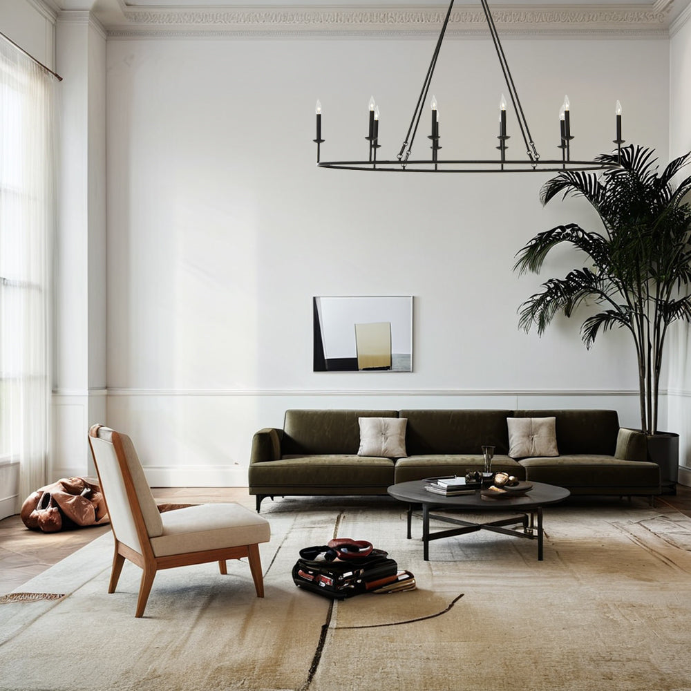 Dimmable Candelabra Glow Chandelier - Candelabra-Inspired Design with Dimmable Bronze Finish and Candle-Style Lights - Stylish Hanging Light Fixture for Living Room