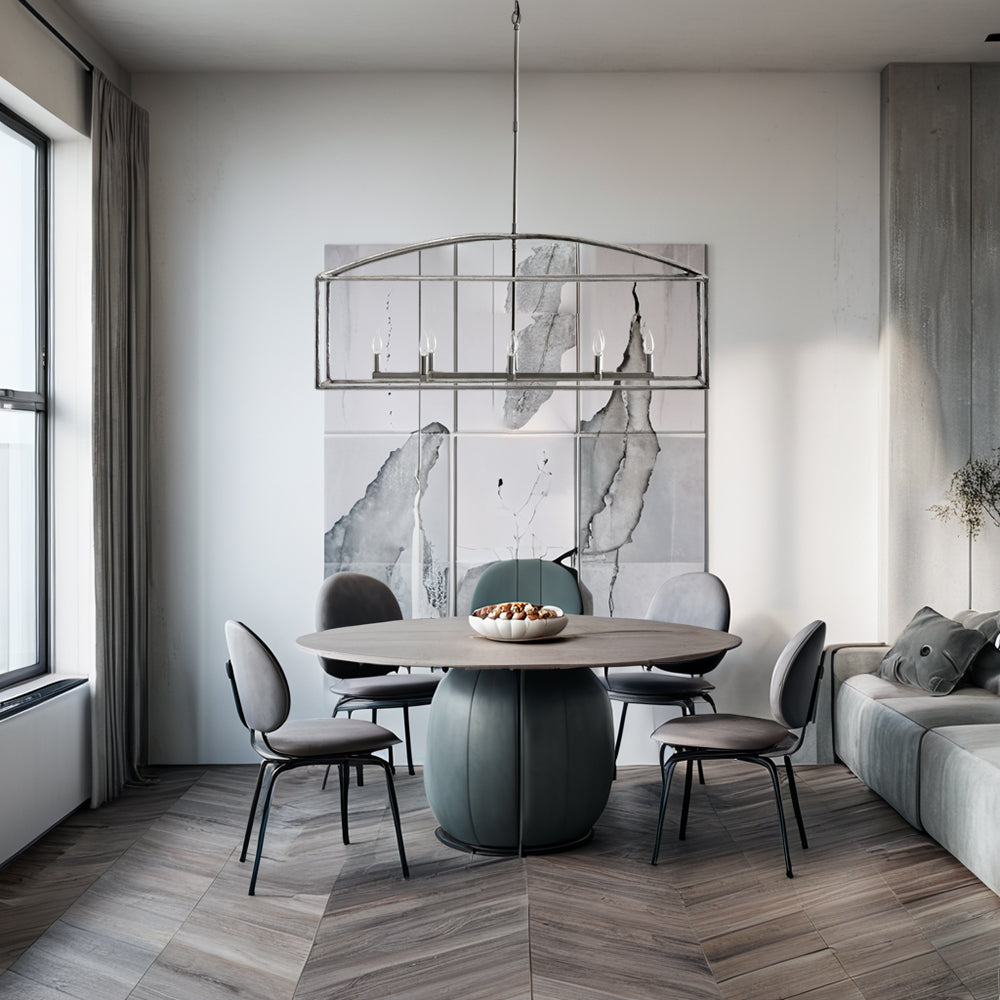 ForgeCurve Dining Chandelier - Modern Hand-Forged Chandelier with Organic Curves Suitable for Dining Room And Living Room