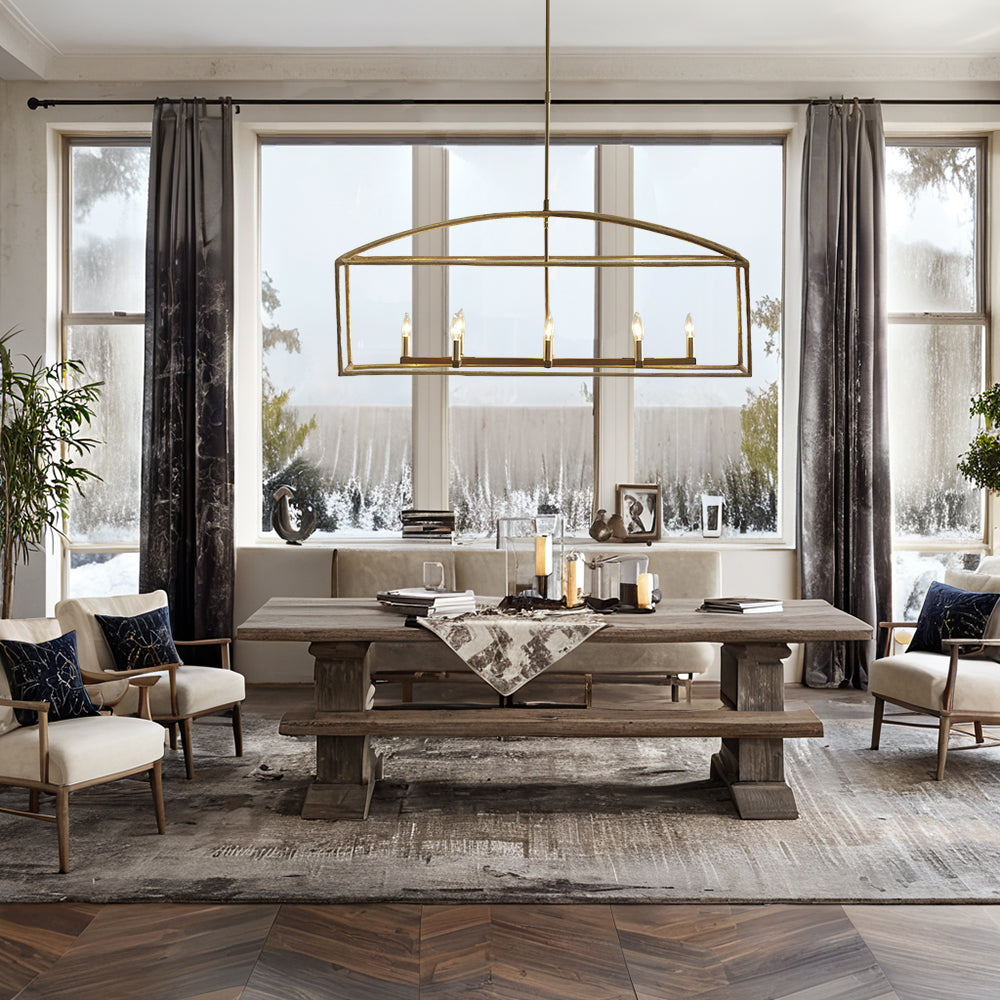 ForgeCurve Dining Chandelier - Modern Hand-Forged Chandelier with Organic Curves Suitable for Dining Room And Living Room