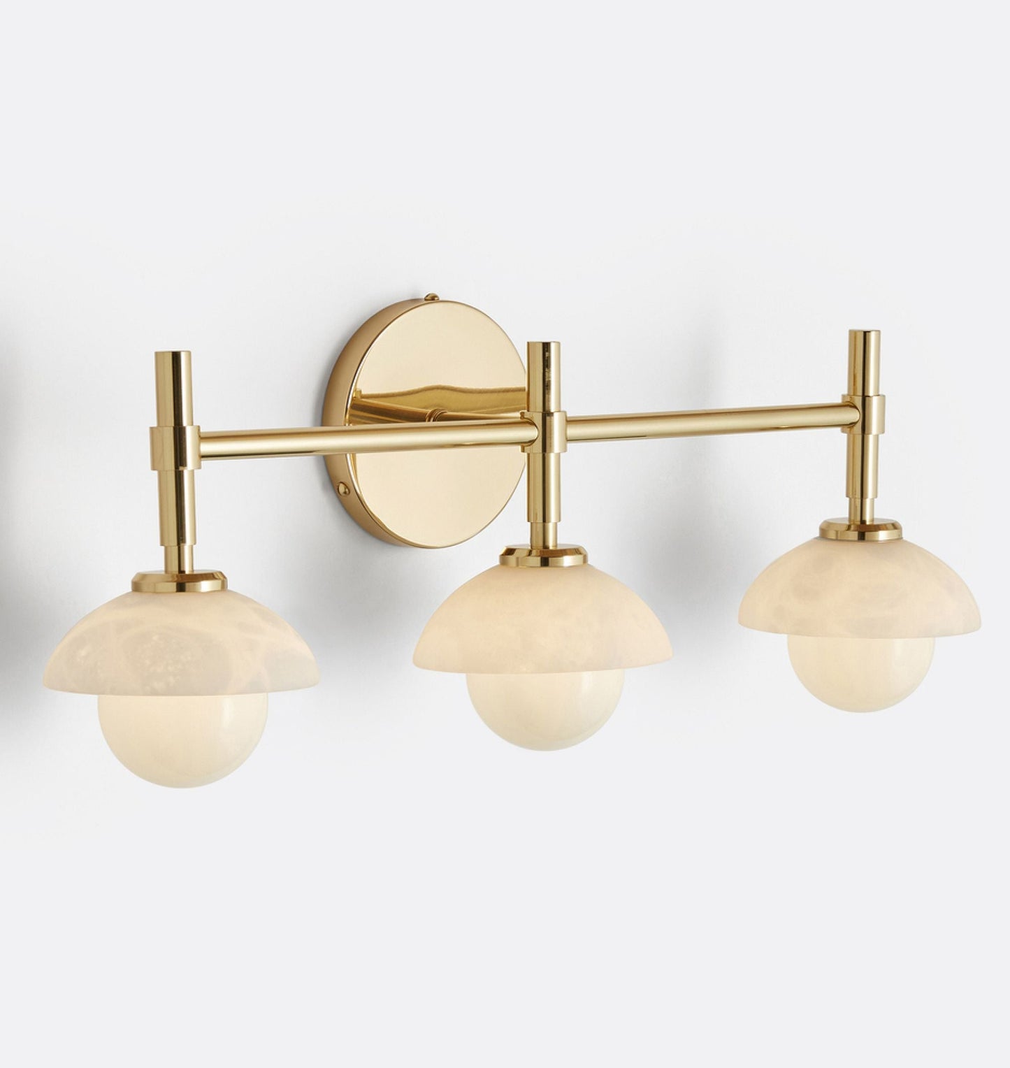 Opulent Glow Hand-Carved Alabaster Bathroom Sconce with Opal Shades - Elegant Light Fixture for Bedrooms, Bathrooms, and Living Rooms
