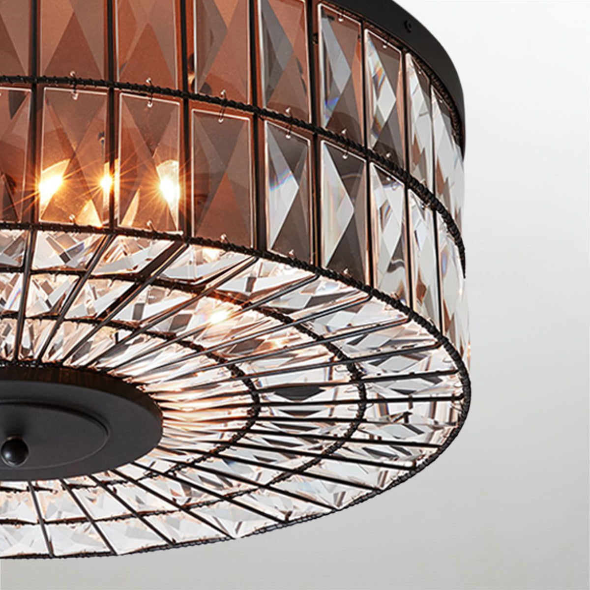 Modern Elegance Crystal Flush Mount - Premium Glass Crystals, Suitable for Dining Room and Living Room Ceiling Lights