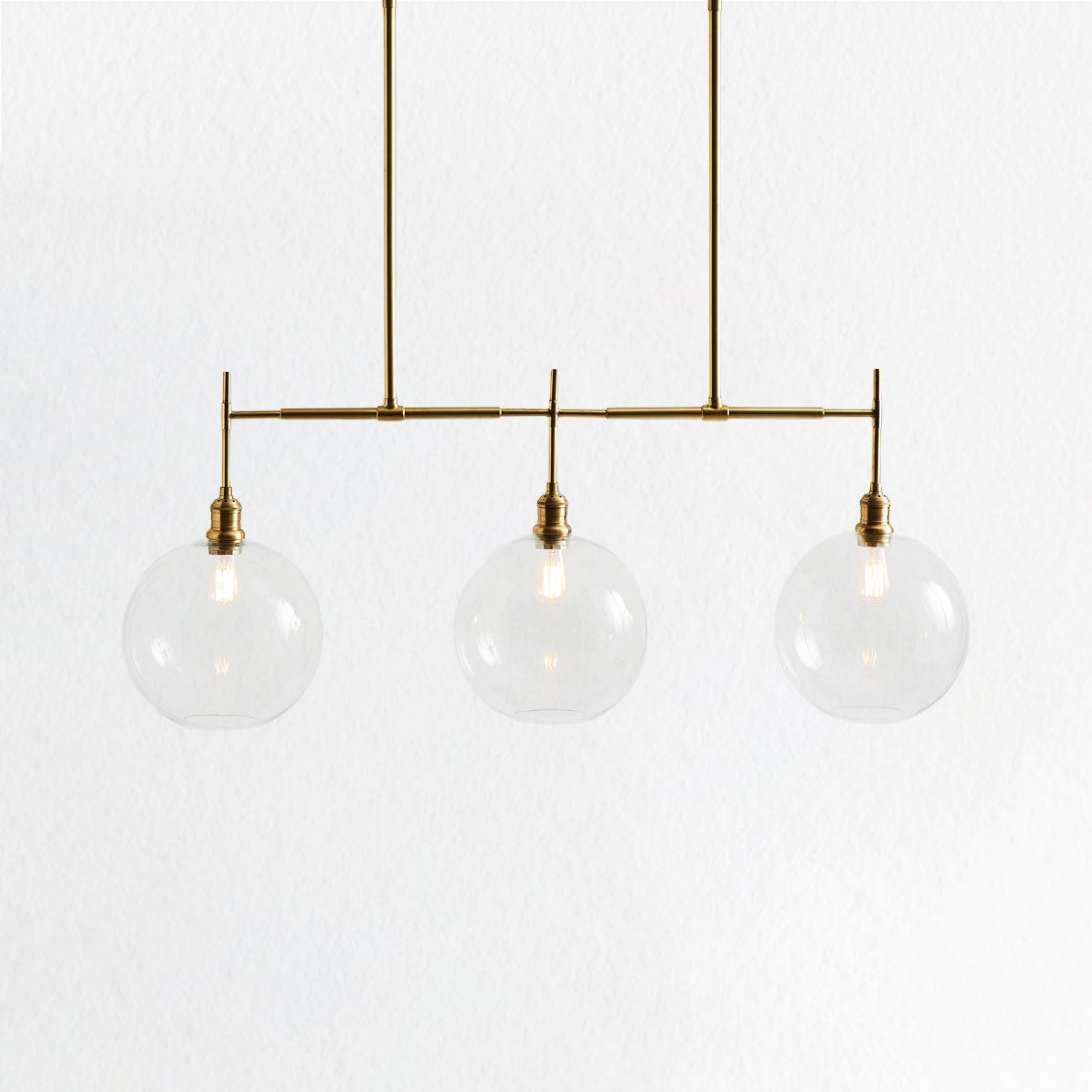 Modern Glam Linear Globe Chandelier - Stylish Two-Toned Light Fixture for Dining Room