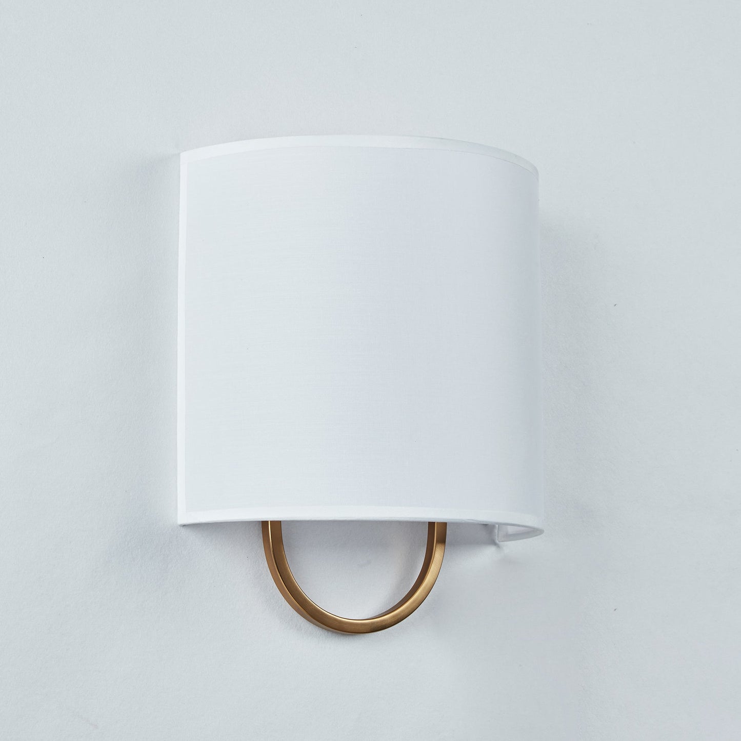 Iron Sconce with Demi-Lune Linen Shade - Hand-Forged Quality and Modern Design, Ideal for Bathroom and Modern Living Room Fixtures