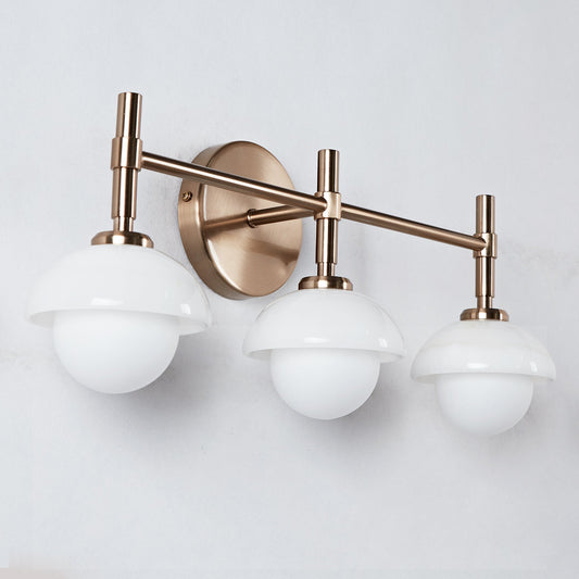 Opulent Glow Hand-Carved Alabaster Bathroom Sconce with Opal Shades - Elegant Light Fixture for Bedrooms, Bathrooms, and Living Rooms