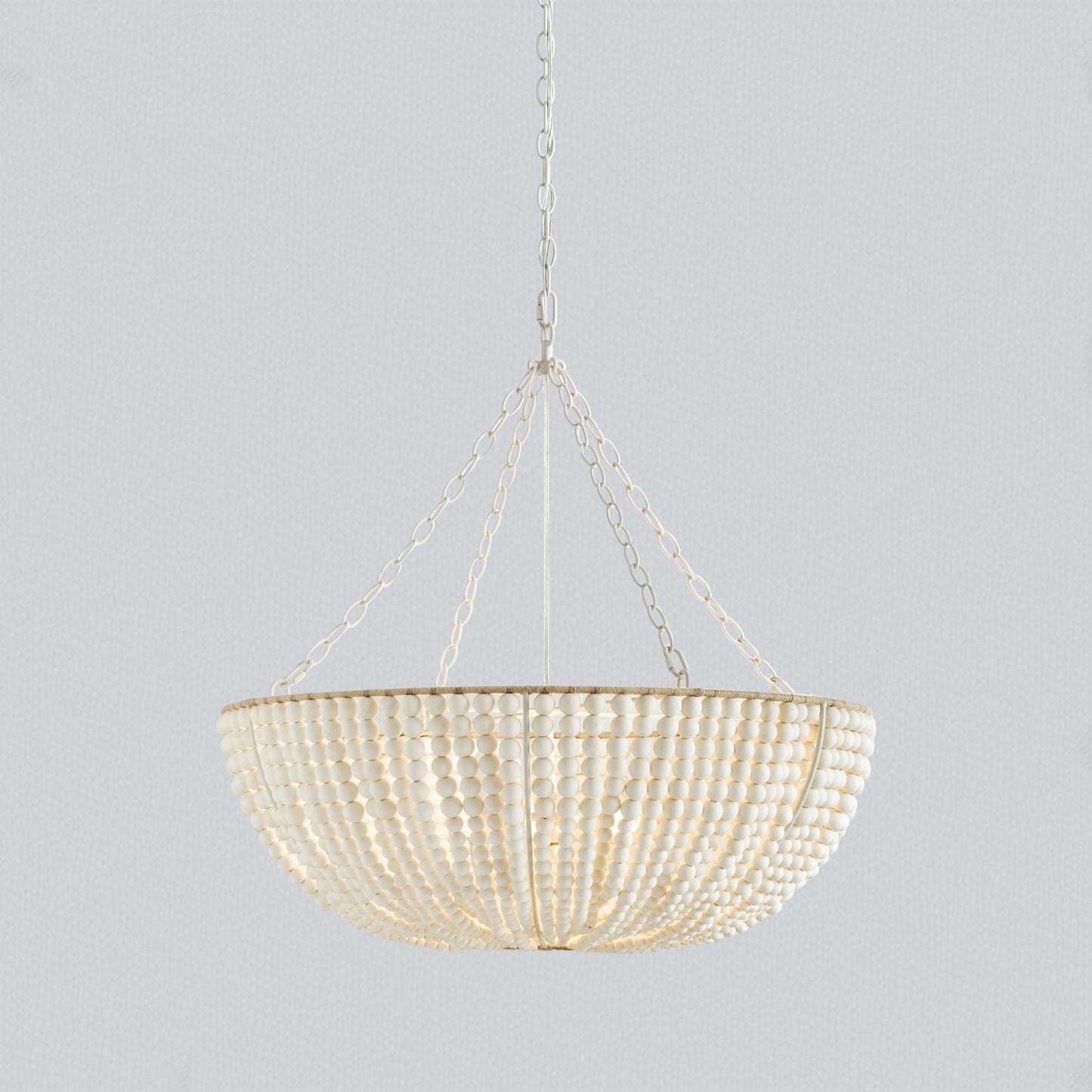 Seaside Splendor Handcrafted Wooden Bead Round Chandelier - Coastal Charm with Elegant Design for Dining Room, Living Room, and Sitting Room Lighting