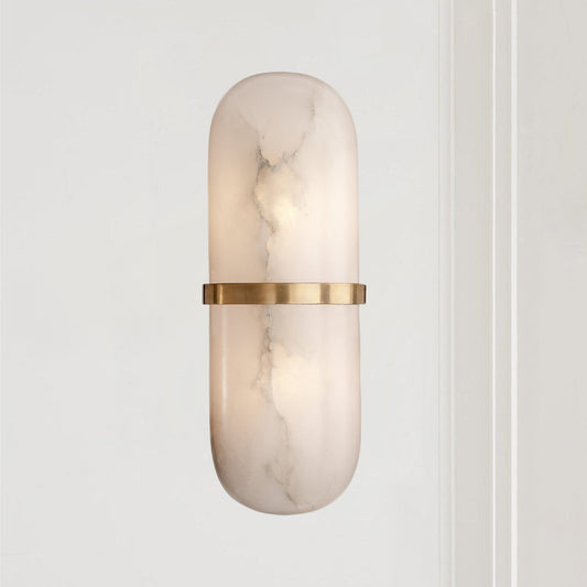 Resin Wall Sconce - Premium Resin Exterior Mimicking Marble, Damp Rated, Hardwired - Ideal for Wall Sconces, Bathroom Sconce, Kitchen Sconce, and Exterior Wall Lights