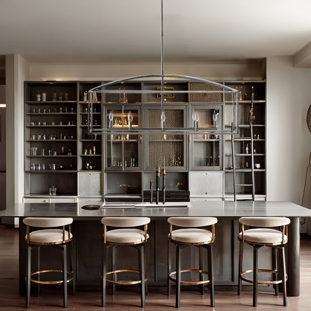 ForgeCurve Dining Chandelier - Modern Hand-Forged Chandelier with Organic Curves Suitable for Dining Room And Living Room