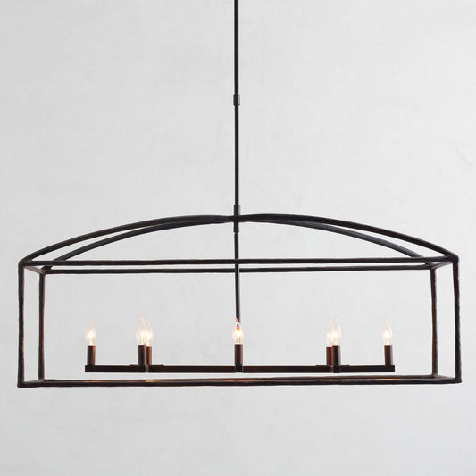 ForgeCurve Dining Chandelier - Modern Hand-Forged Chandelier with Organic Curves Suitable for Dining Room And Living Room