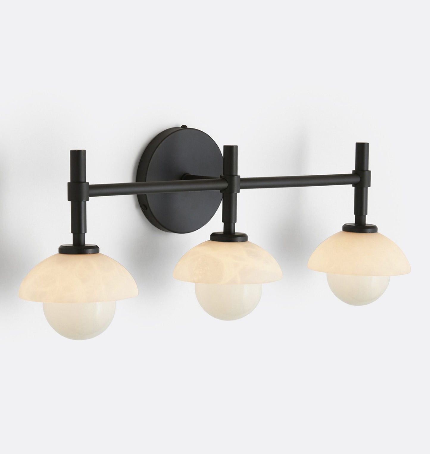 Opulent Glow Hand-Carved Alabaster Bathroom Sconce with Opal Shades - Elegant Light Fixture for Bedrooms, Bathrooms, and Living Rooms