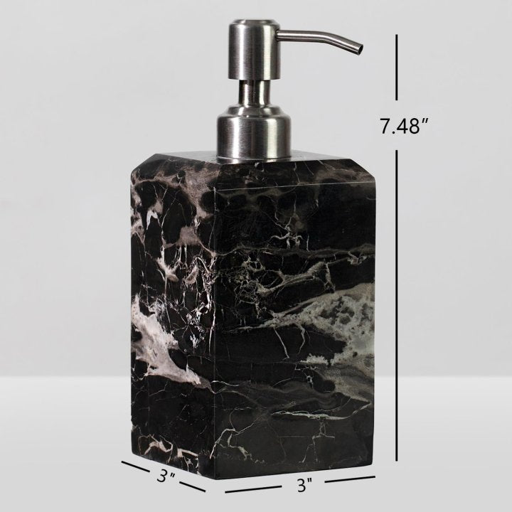 Silver Dragon Marble Luxe Bath Accessories with Soft Sheen for Elegant Bathroom